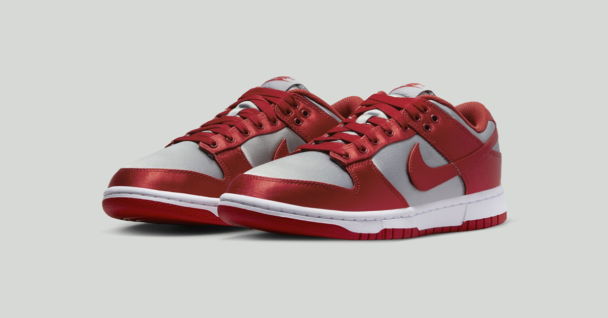 Satin on the Nike Dunk Low UNLV Satin Grailify